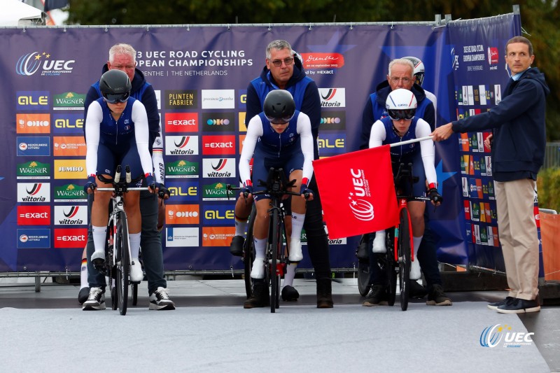 2023 UEC Road European Championships - Drenthe - Junior Mixed Team Relay - Emmen - Emmen 38, km - 21/09/2023 -  France- photo Luca Bettini/SprintCyclingAgency?2023